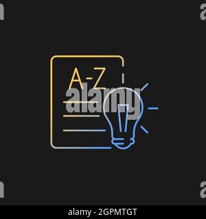 Language Arts gradient vector icon for dark theme Stock Vector