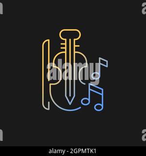 Music gradient vector icon for dark theme Stock Vector