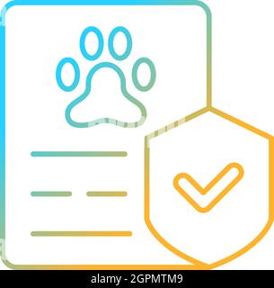 Pet insurance gradient linear vector icon Stock Vector