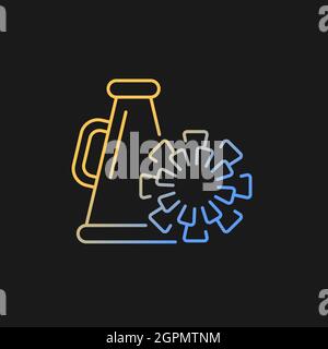 Cheerleading gradient vector icon for dark theme Stock Vector