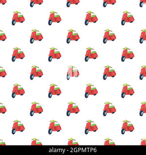 Scooter pattern, cartoon style Stock Vector