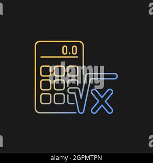 Algebra gradient vector icon for dark theme Stock Vector