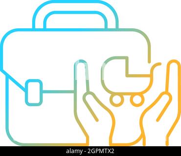 Child care assistance gradient linear vector icon Stock Vector