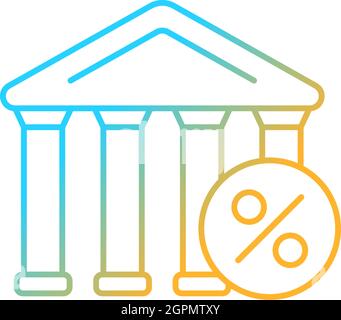 Free tickets to museums gradient linear vector icon Stock Vector