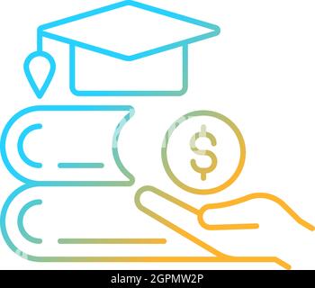 Tuition reimbursement gradient linear vector icon Stock Vector