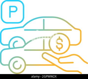 Free parking spots gradient linear vector icon Stock Vector