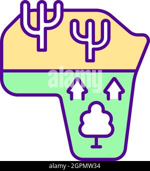 Reforestation RGB color icon Stock Vector