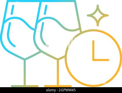 Company happy hour gradient linear vector icon Stock Vector