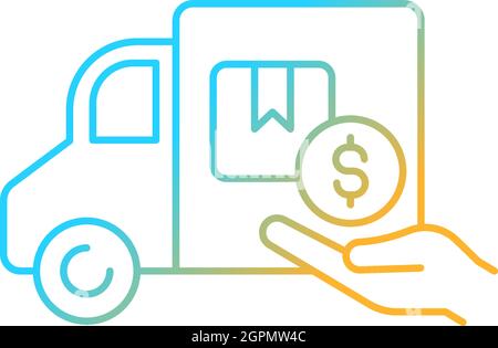 Relocation assistance gradient linear vector icon Stock Vector