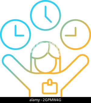 Flexible hours gradient linear vector icon Stock Vector