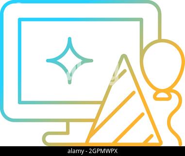 Office party gradient linear vector icon Stock Vector