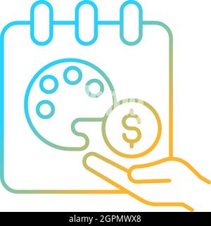 Paid sabbatical leave gradient linear vector icon Stock Vector