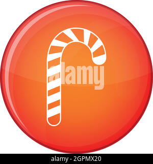 Candy cane icon, flat style Stock Vector