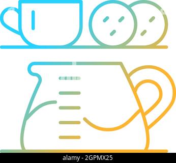 Tea stations gradient linear vector icon Stock Vector
