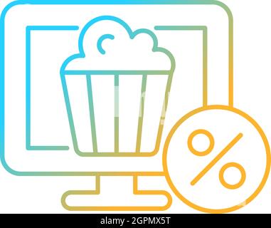 Discounts for online cinema subscription gradient linear vector icon Stock Vector