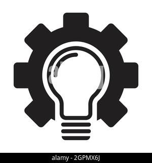 methodology icon vector development concept gear and bulb sign for graphic design, logo, website, social media, mobile app, UI illustration Stock Vector