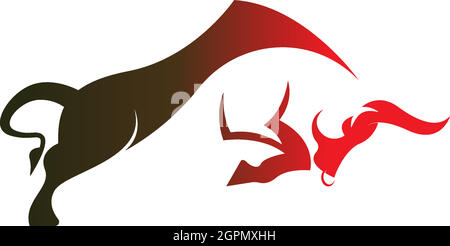 Bull icon logo, buffalo head icon logo design vector Stock Vector