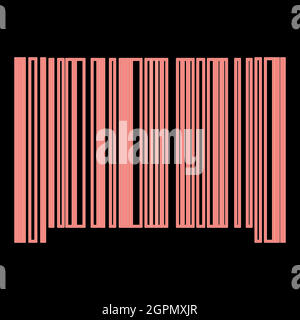 Neon the barcode the red color vector illustration flat style image Stock Vector
