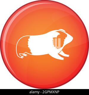 Hamster icon, flat style Stock Vector