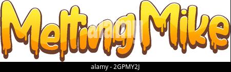 Melting Mike logo text design illustration Stock Vector