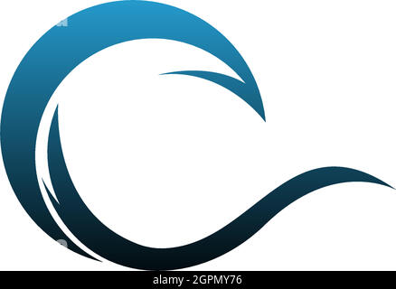 Wave icon logo simple design template vector Stock Vector
