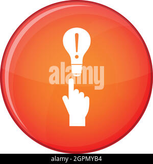 A finger pointer and light bulb icon, flat style Stock Vector