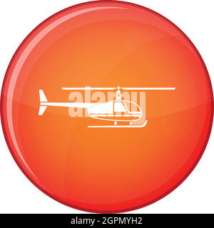 Helicopter icon, flat style Stock Vector