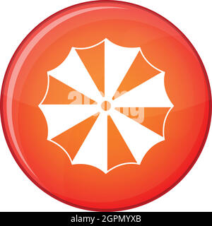 Striped umbrella icon, flat style Stock Vector