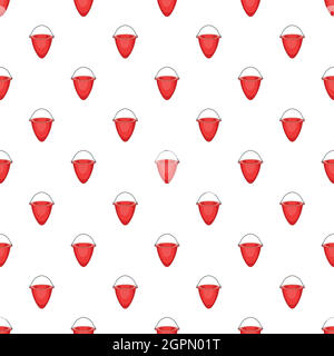 Fire bucket pattern, cartoon style Stock Vector
