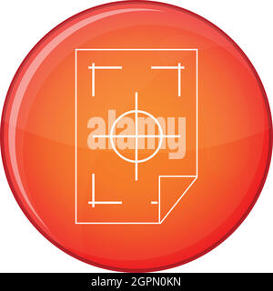 Printer marks on a paper icon, flat style Stock Vector