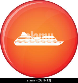 Cruise liner icon, flat style Stock Vector