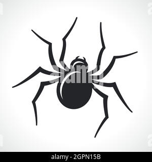 spider black icon isolated vector Stock Vector