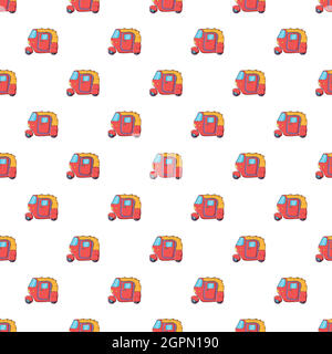 Tuk tuk taxi pattern, cartoon style Stock Vector
