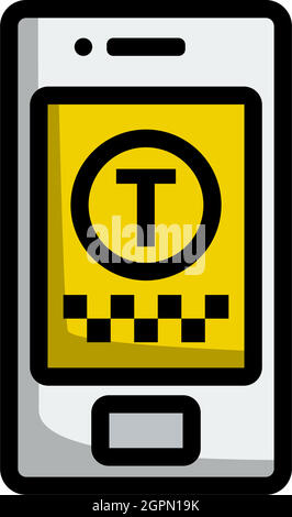 Taxi Service Mobile Application Icon Stock Vector
