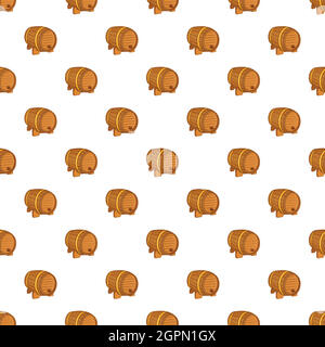 Wooden barrel for beer pattern, cartoon style Stock Vector