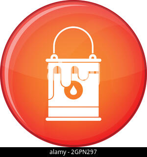 Bucket with paint icon, flat style Stock Vector