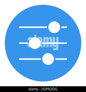Equalizer vector white glyph icon. Music sound wave symbol Stock Vector