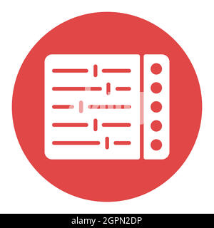 Mixing console vector flat white glyph icon Stock Vector
