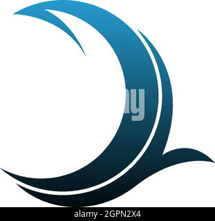 Wave icon logo simple design template vector Stock Vector