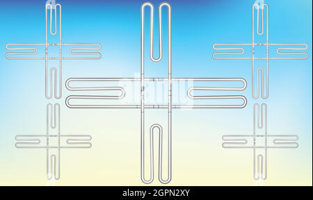 different type of pipe art on abstract background Stock Vector