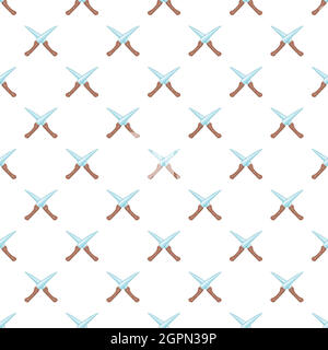 Two knives pattern, cartoon style Stock Vector