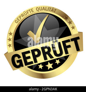 Button with Banner tested (in german) Stock Vector