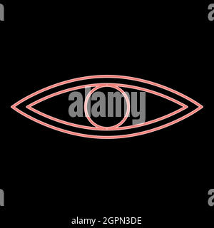 Neon eye the red color vector illustration flat style image Stock Vector