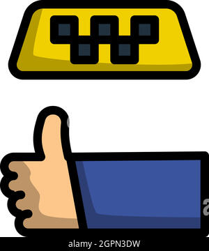 Catching Taxi Icon Stock Vector