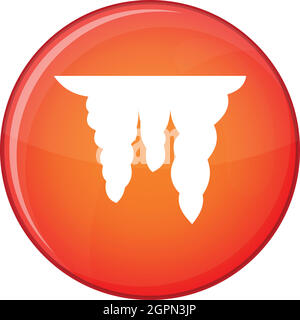 Icicles icon, flat style Stock Vector