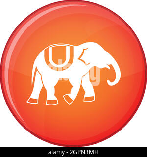 Elephant icon, flat style Stock Vector