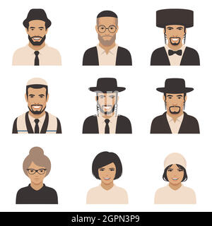 smile jewish people Stock Vector