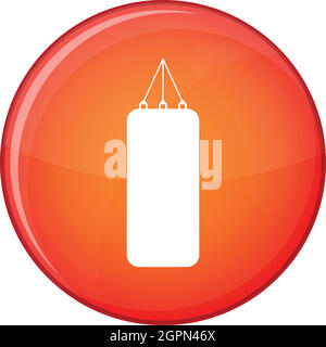 Punching bag for boxing icon, flat style Stock Vector