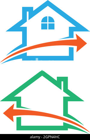 House icon logo simple design template vector Stock Vector