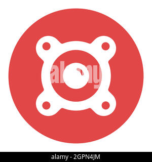 Acoustic speaker vector flat white glyph icon Stock Vector